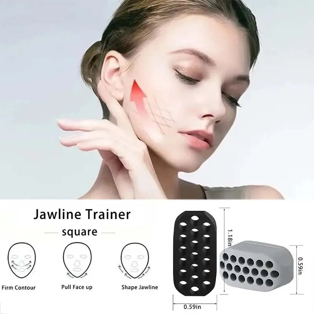 Lustrelle 2pcs-jaw Exerciser Set Silicone Jaw Clamp Trainer