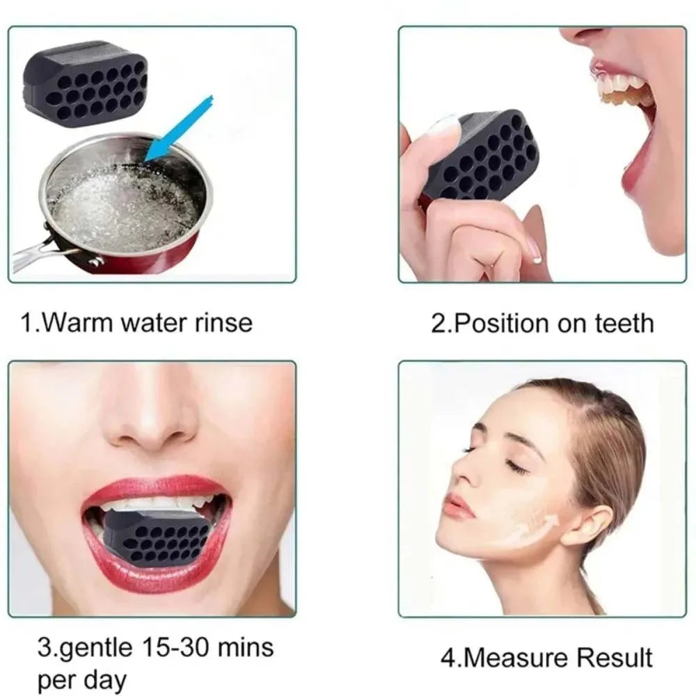Lustrelle 2pcs-jaw Exerciser Set Silicone Jaw Clamp Trainer