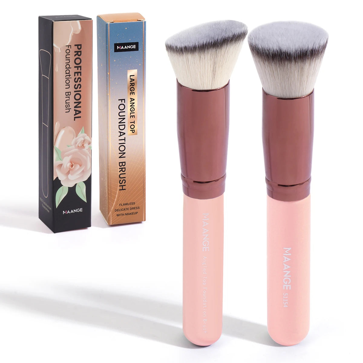 Lustrelle MAANGE 2PCS Foundation Makeup Brush Set Flat