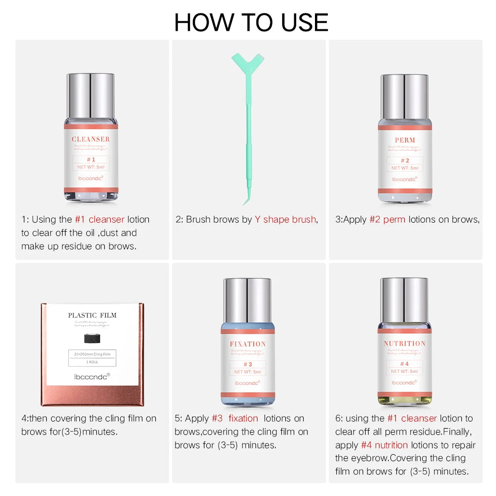 Lustrelle 2 in 1 set eyebrow lamination and eyebrow tinting kit