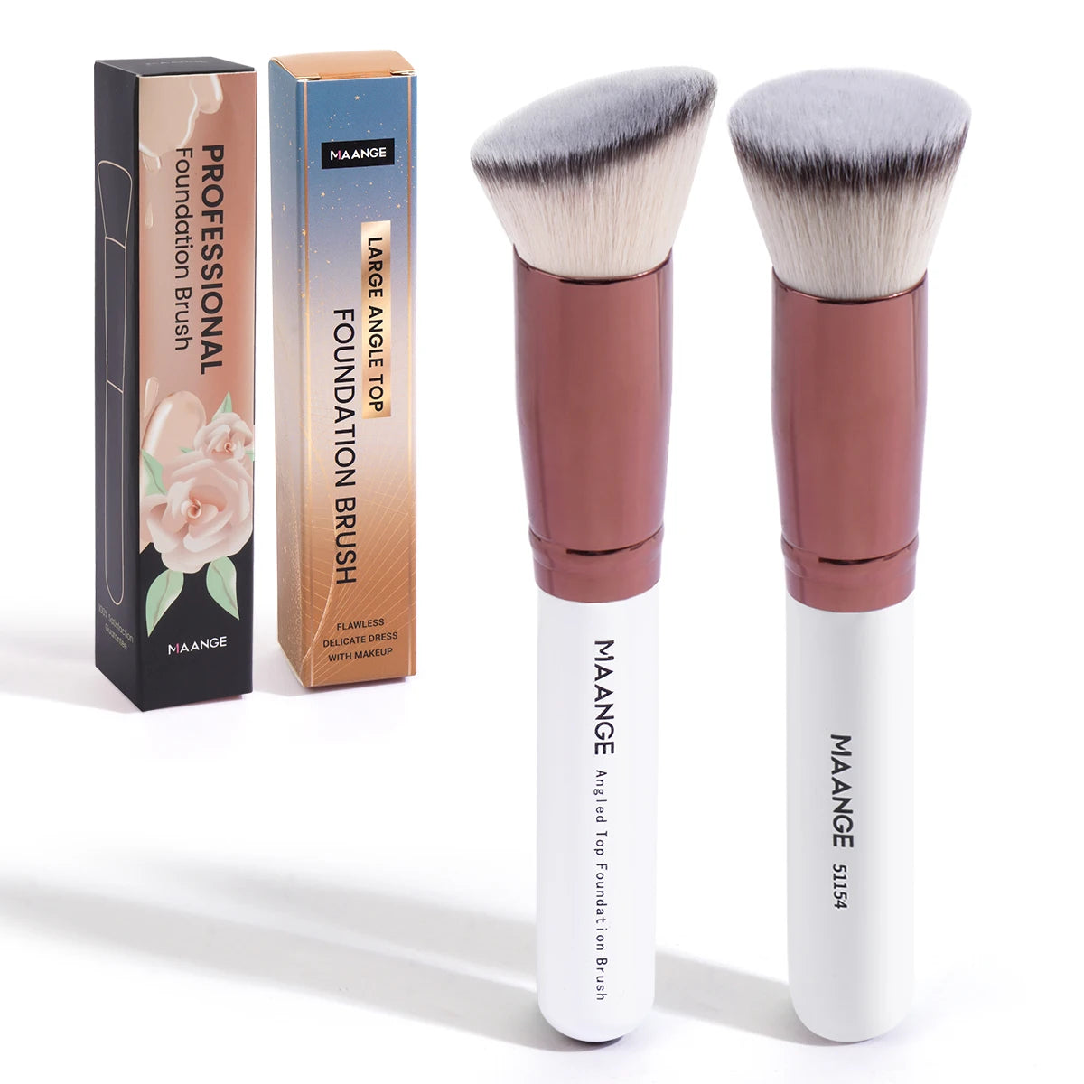 Lustrelle MAANGE 2PCS Foundation Makeup Brush Set Flat