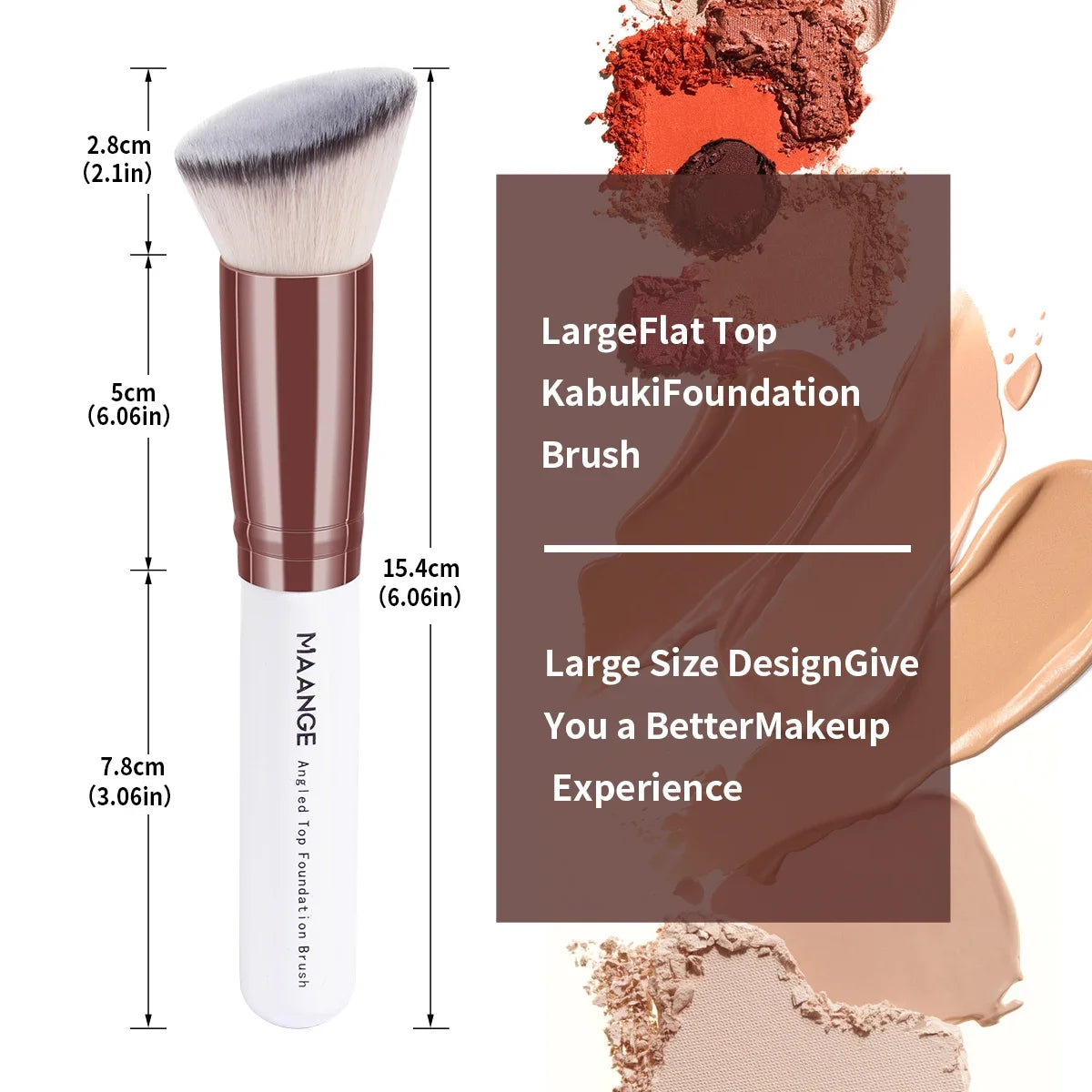 Lustrelle MAANGE 2PCS Foundation Makeup Brush Set Flat