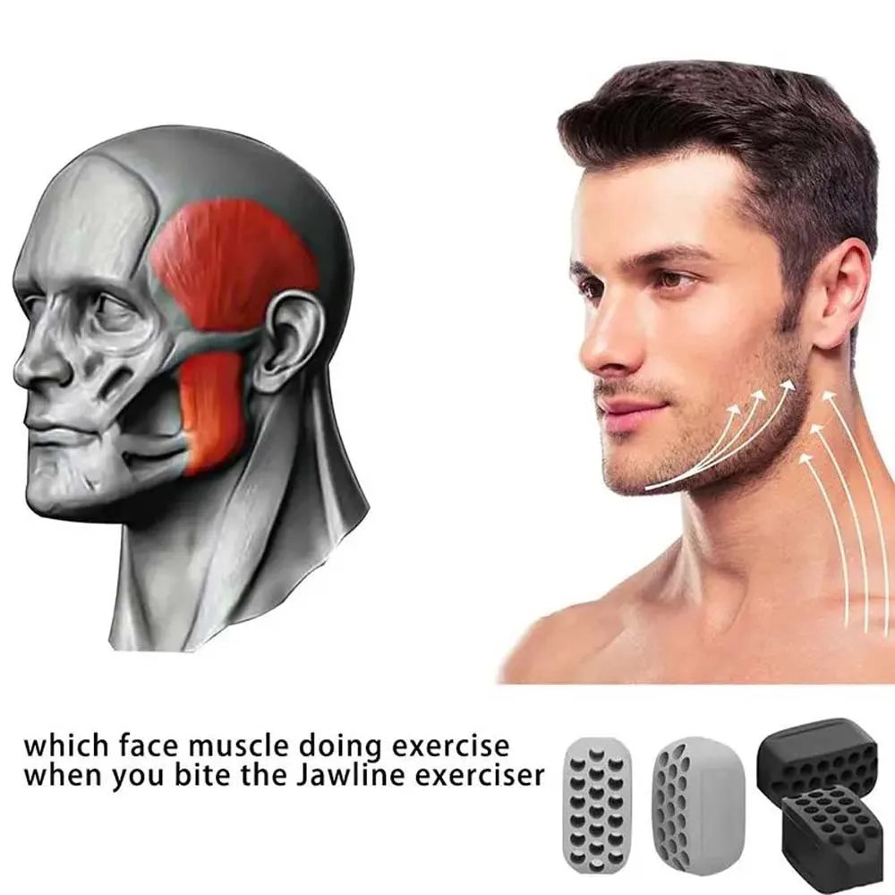 Lustrelle 2pcs-jaw Exerciser Set Silicone Jaw Clamp Trainer