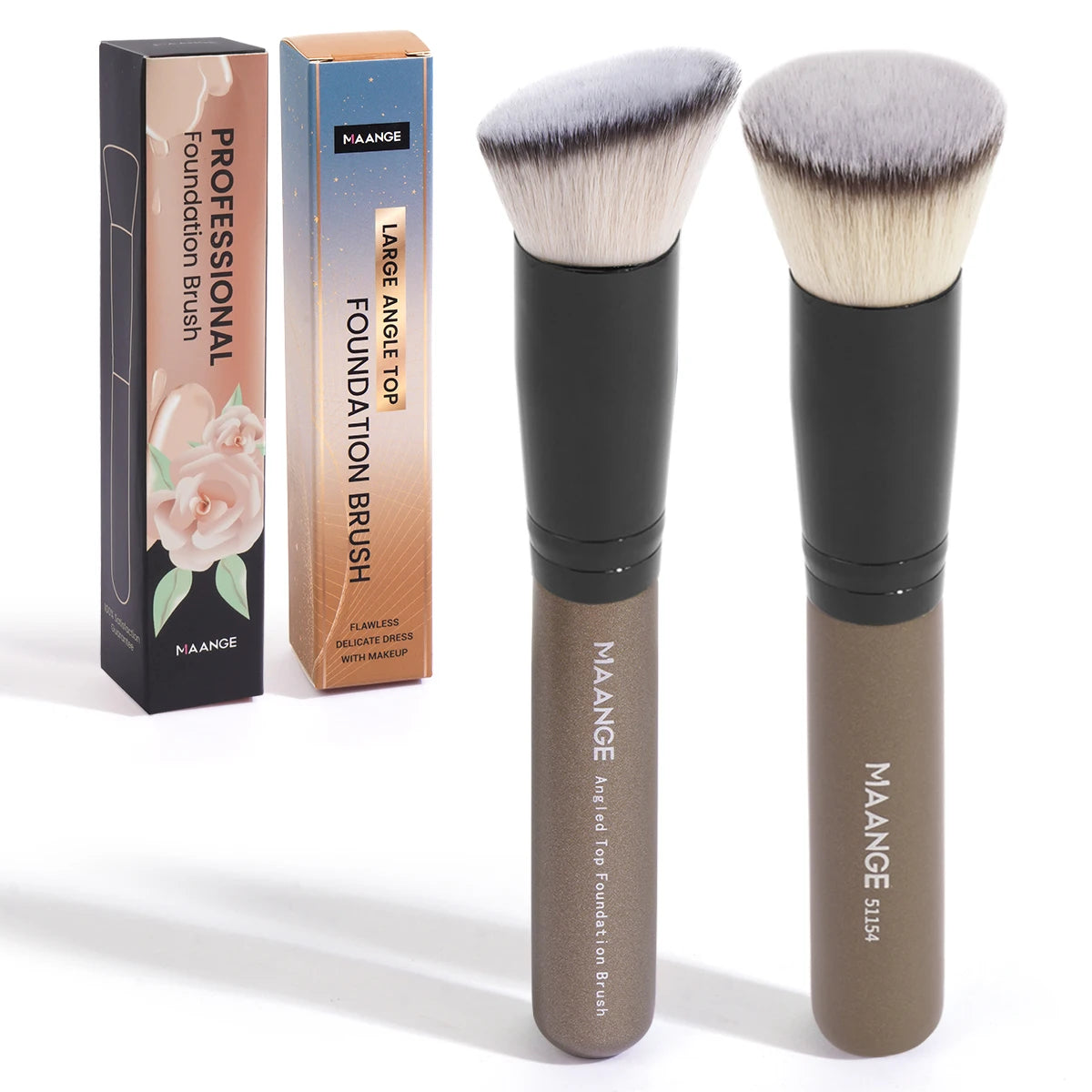 Lustrelle MAANGE 2PCS Foundation Makeup Brush Set Flat