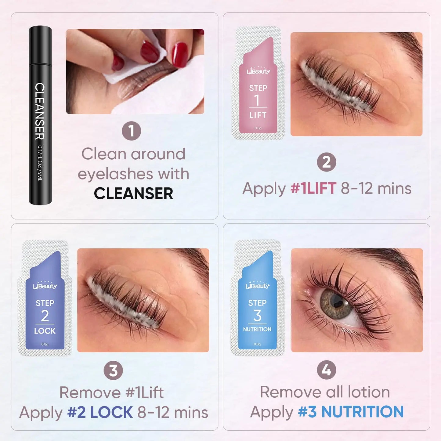 Lustrelle Libeauty 20 Pieces/Lot 10-12 Minutes Sachet Lifting Brow Lamination Kit
