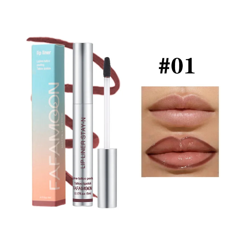 6-color lip liner, peel-off lip liner tattoo, peel-off lip gloss, peel-off long-lasting lip gloss, perfect gift for women's make