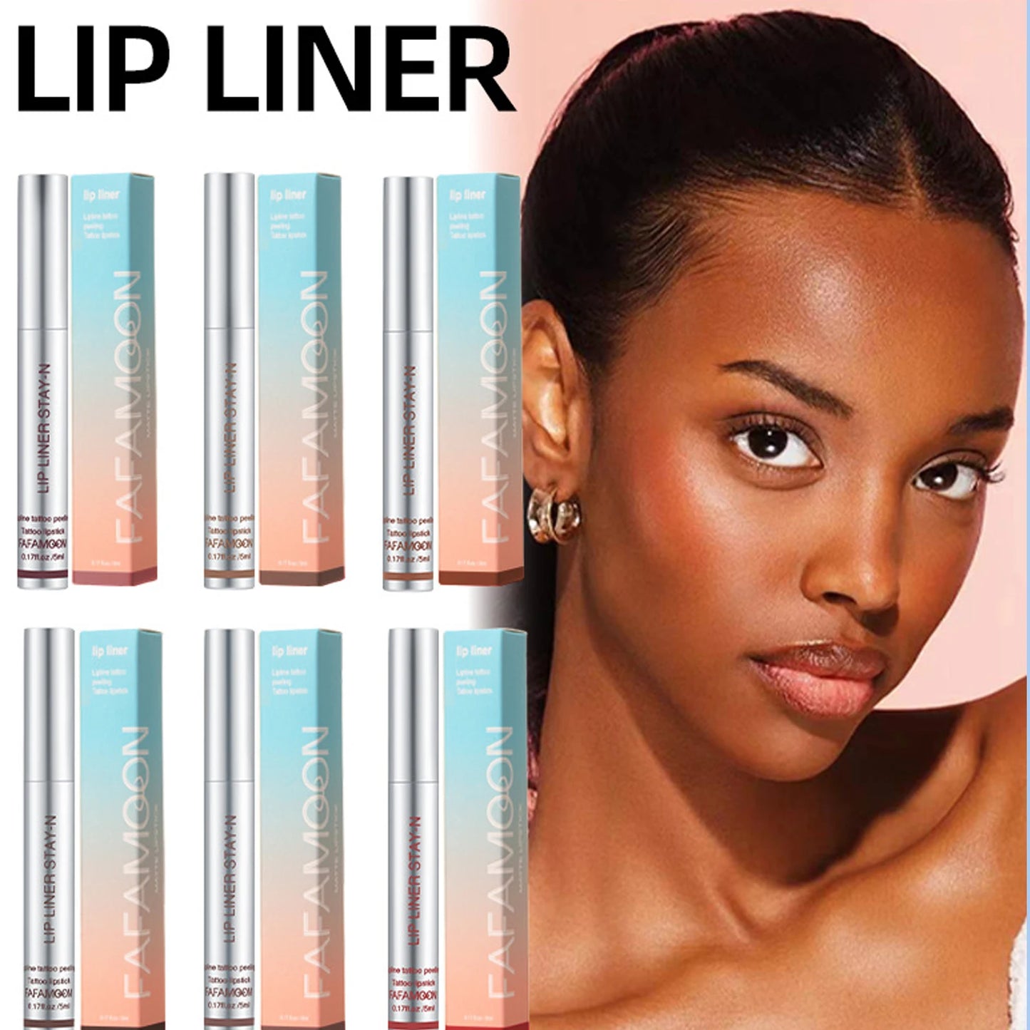 Lustrelle 6-color lip liner, peel-off lip liner tattoo