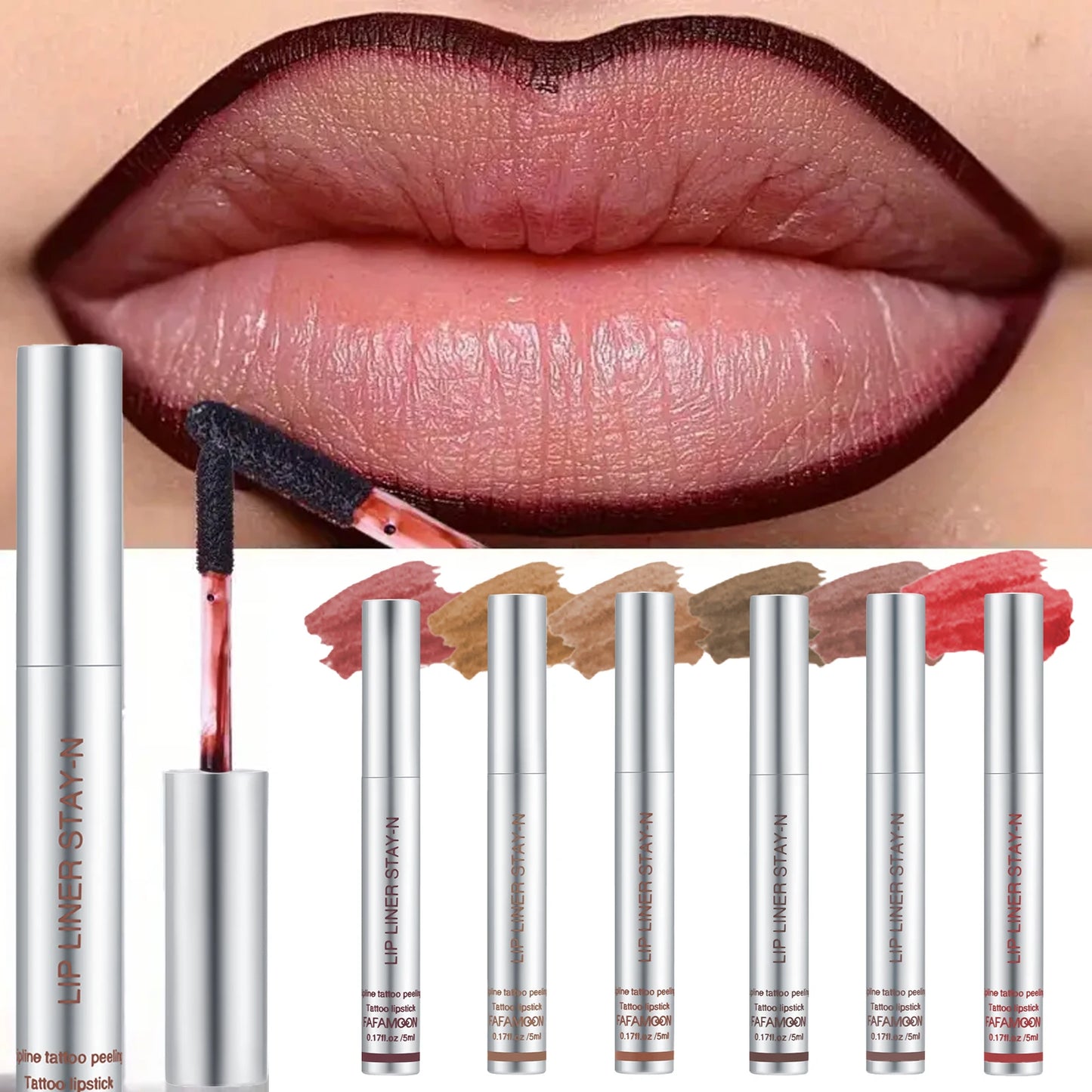 Lustrelle 6-color lip liner, peel-off lip liner tattoo